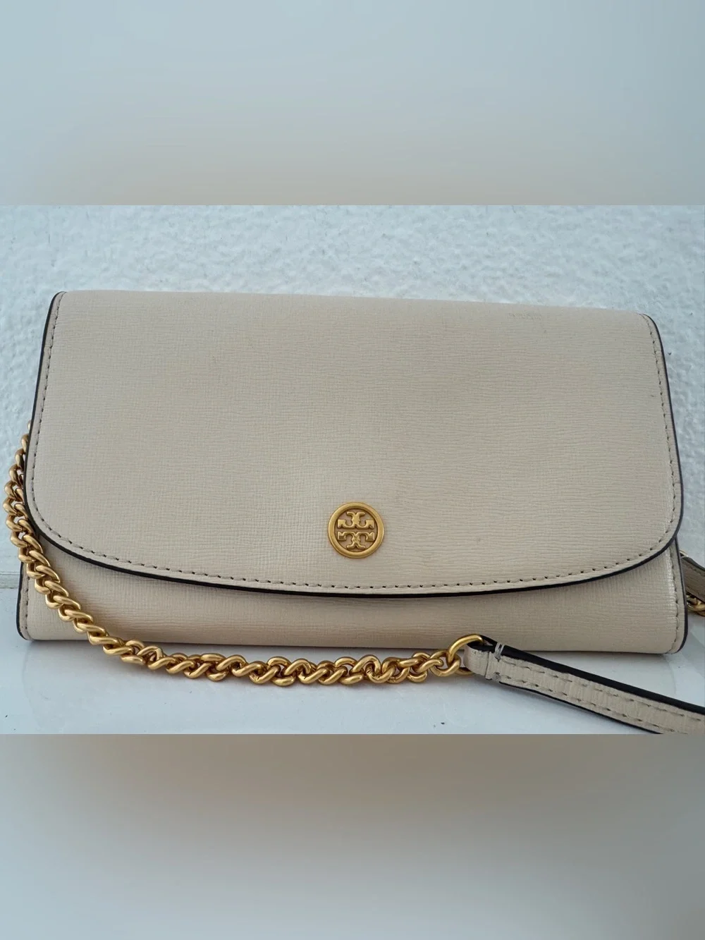 Tory Burch cream leather